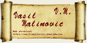 Vasil Malinović vizit kartica